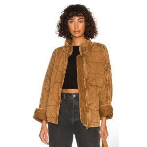we the free dolman quilted knit jacket in toasted coconut